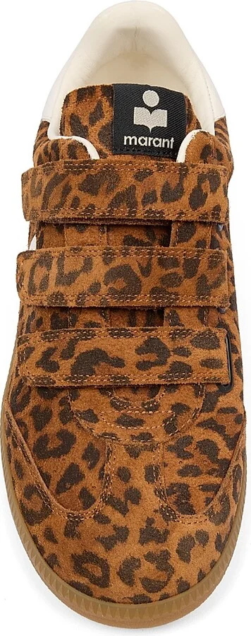 Women's Beth Suede Low-Top Sneakers - Leopard Ecru - Size 6 - Image 4