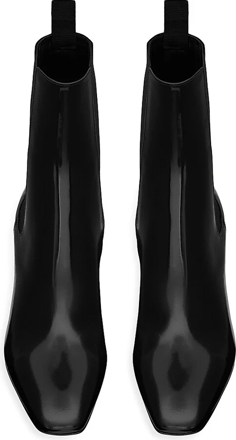 Women's Betty Chelsea Boots in Glazed Leather - Black - Size 5 - Image 3
