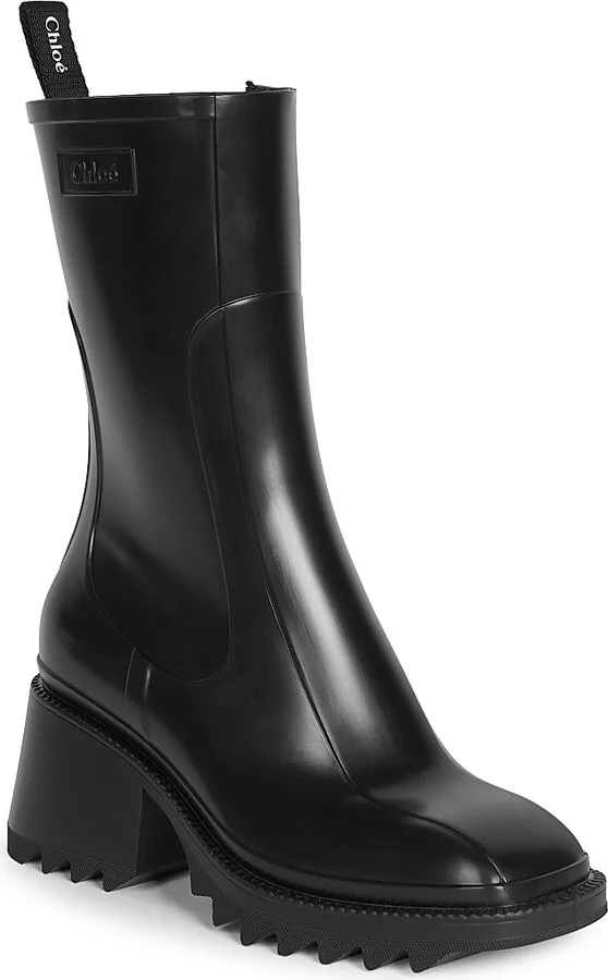 Women's Betty PVC Lug Sole Rain Boots - Black - Size 5 - Image 2