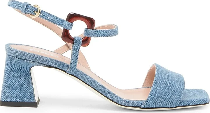 Women's Between The Lines 55MM Denim Sandals - Denim - Size 7