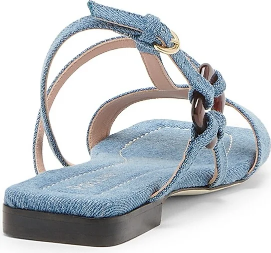 Women's Between the Lines Denim T-Strap Sandals - Denim - Size 6 - Image 3