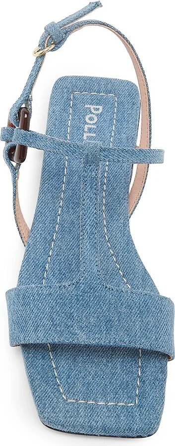 Women's Between the Lines Denim T-Strap Sandals - Denim - Size 6 - Image 4