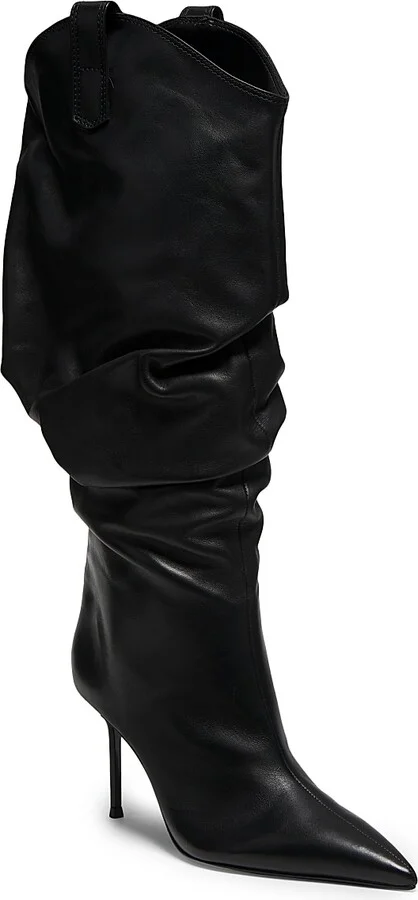 Women's Beverly Leather Stiletto Boots - Black - Size 5 - Image 2