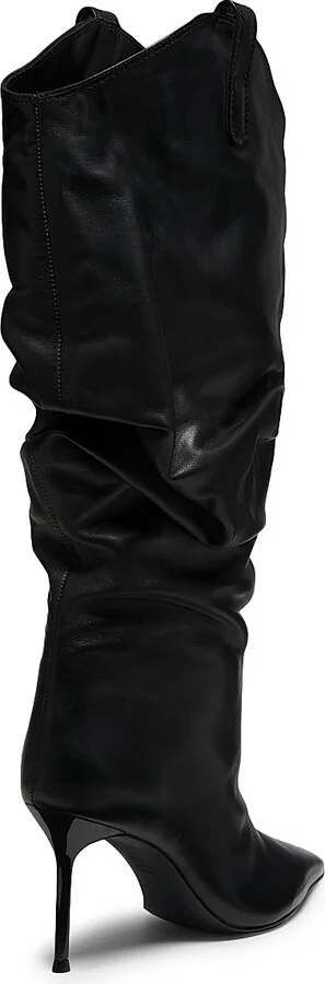 Women's Beverly Leather Stiletto Boots - Black - Size 5 - Image 3