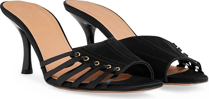 Women's Bexley 70MM Satin Sandals - Black - Size 10 - Image 2
