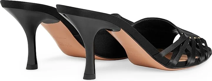 Women's Bexley 70MM Satin Sandals - Black - Size 10 - Image 3