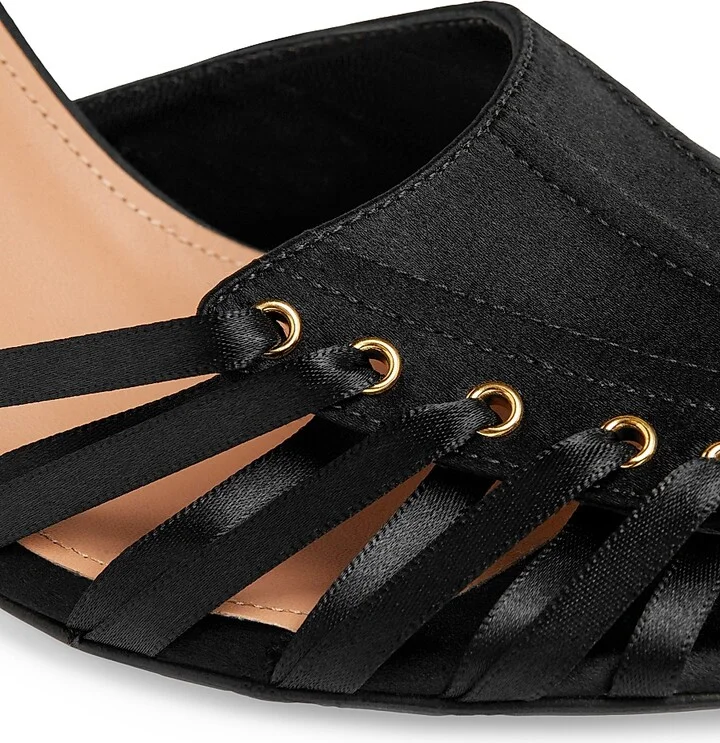 Women's Bexley 70MM Satin Sandals - Black - Size 10 - Image 4