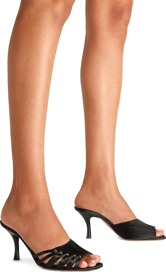 Women's Bexley 70MM Satin Sandals - Black - Size 10 - Image 5