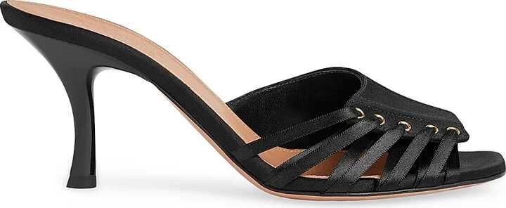 Women's Bexley 70MM Satin Sandals - Black - Size 10