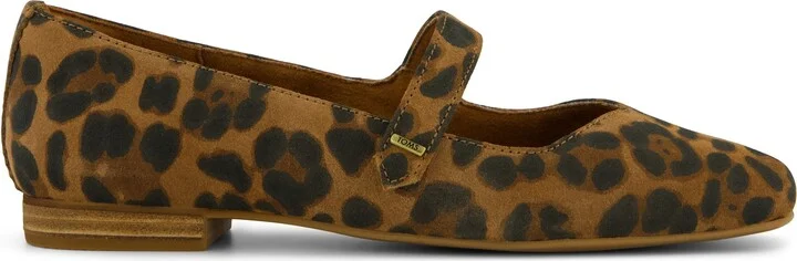 Womens Bianca Flat Brown Sugar Leopard Print Suede