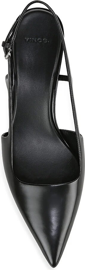 Women's Bianca Leather Slingback Pumps - Black - Size 10 - Image 4