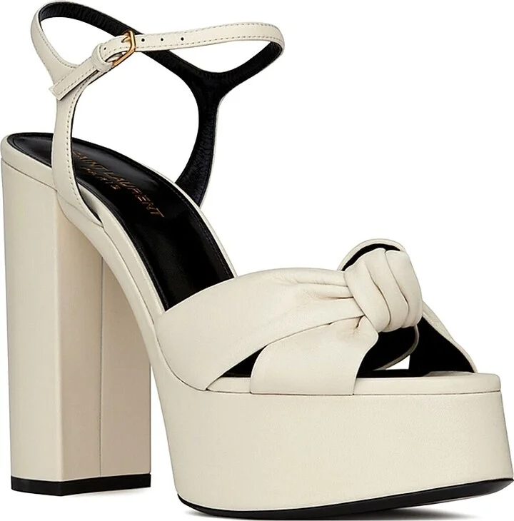 Women's Bianca Platform Sandals in Smooth Leather - Pearl - Size 10 - Image 2