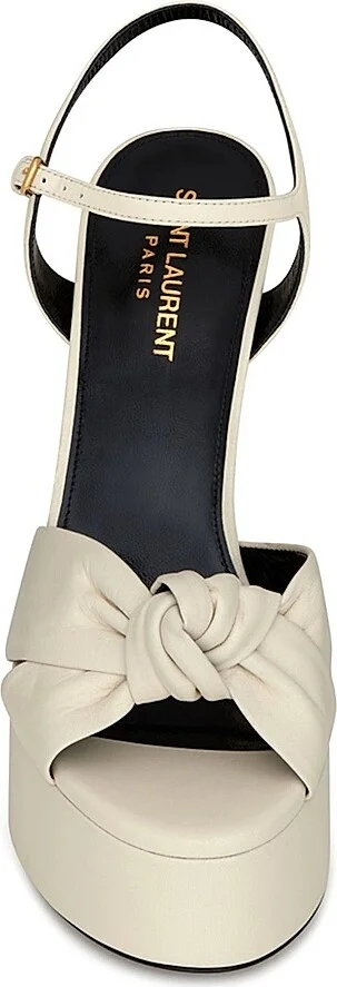 Women's Bianca Platform Sandals in Smooth Leather - Pearl - Size 10 - Image 3