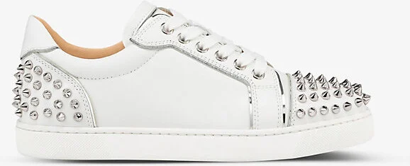 Womens Bianco/Silver Vieira 2 Leather Trainers Eur 40.5 / 7.5 Uk Women