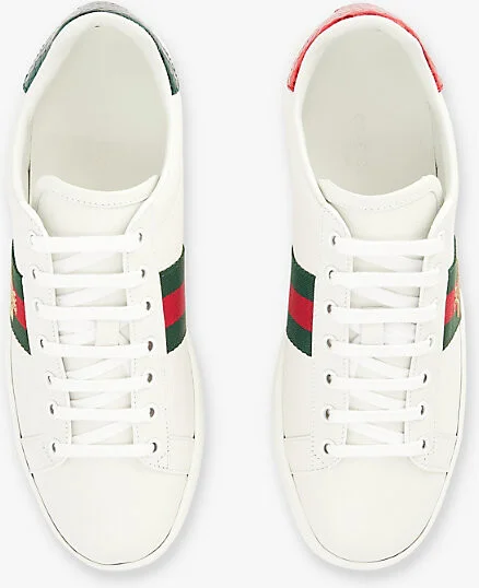 Womens Bianco Verd Ace Bee-Embroidered Leather Trainers Eur 41 / 8 Uk Women - Image 2