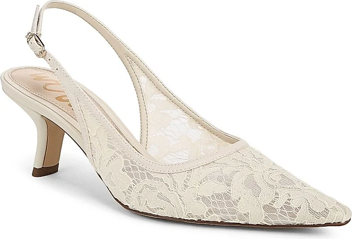 Women's Bianka 65MM Mesh Slingback Pumps - Ivory - Size 6.5 - Image 2
