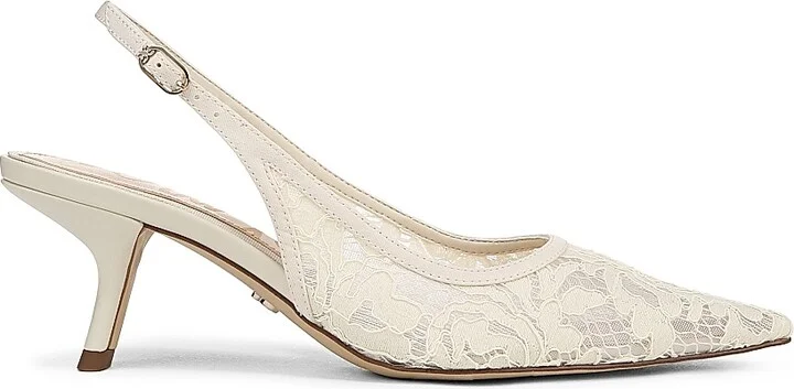 Women's Bianka 65MM Mesh Slingback Pumps - Ivory - Size 6.5