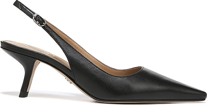 Women's Bianka Leather Slingback Pumps - Black - Size 10.5