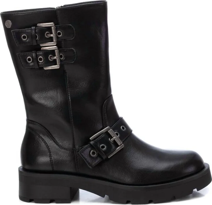 Women's Biker Booties In Black