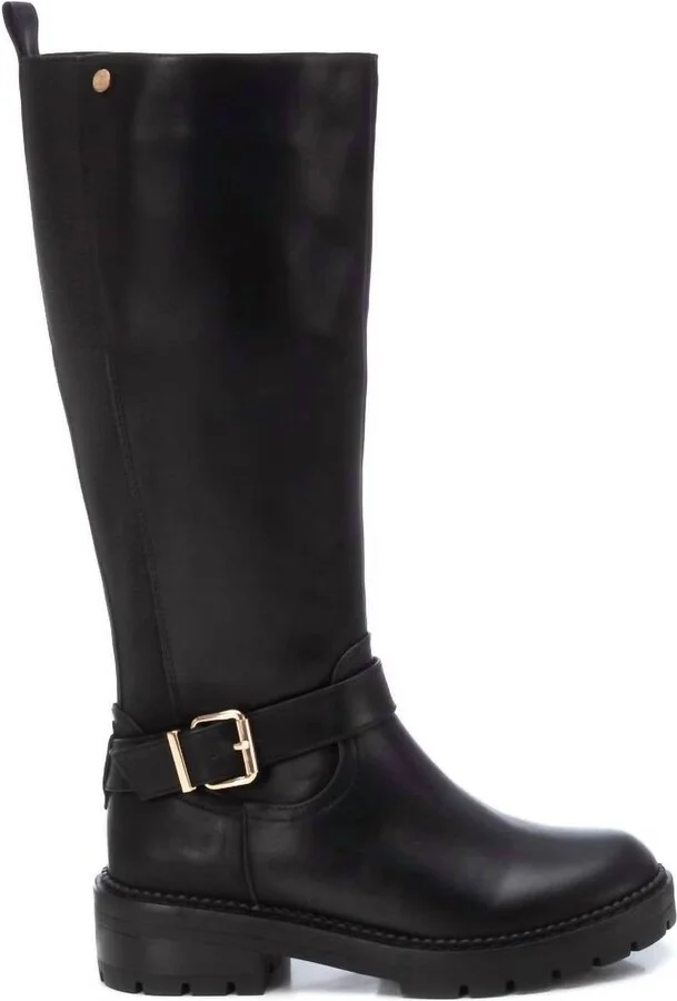 Women's Biker Tall Boots In Black