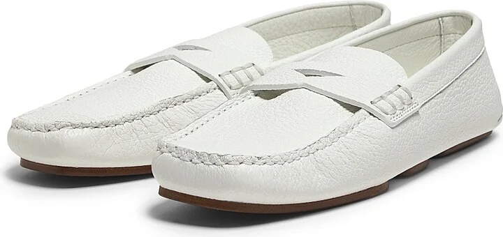 Women's Billy Leather Driving Loafers - Optic White - Size 6 - Image 2