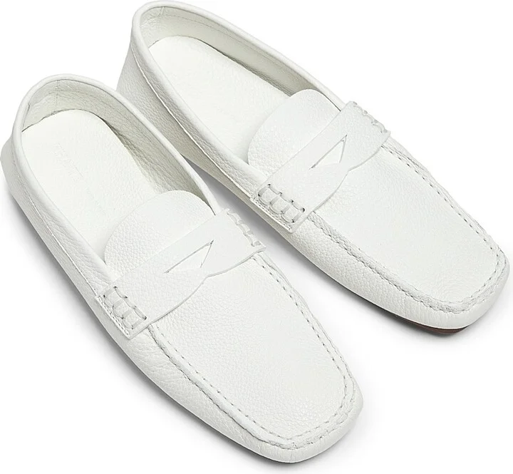 Women's Billy Leather Driving Loafers - Optic White - Size 6 - Image 4