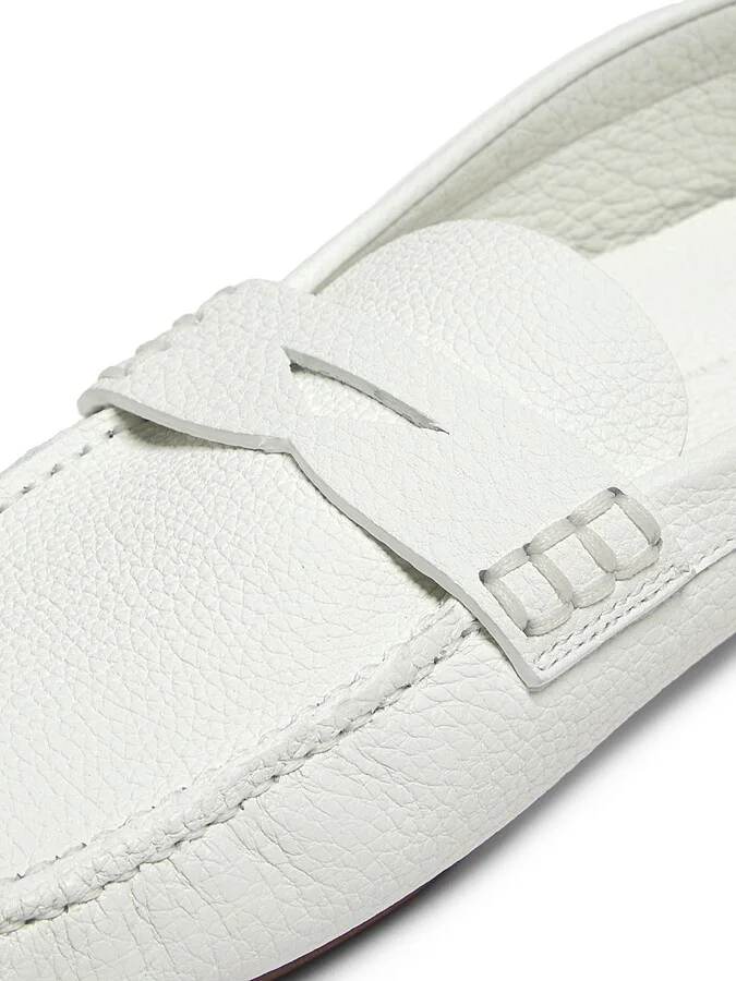 Women's Billy Leather Driving Loafers - Optic White - Size 6 - Image 5