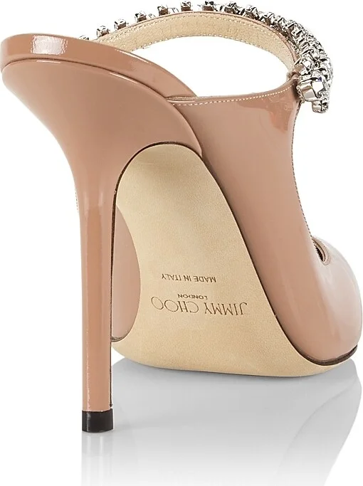 Women's Bing 100MM Embellished Patent Leather Mules - Ballet Pink - Size 5 - Image 3