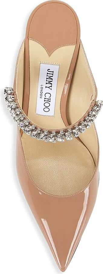 Women's Bing 100MM Embellished Patent Leather Mules - Ballet Pink - Size 5 - Image 5