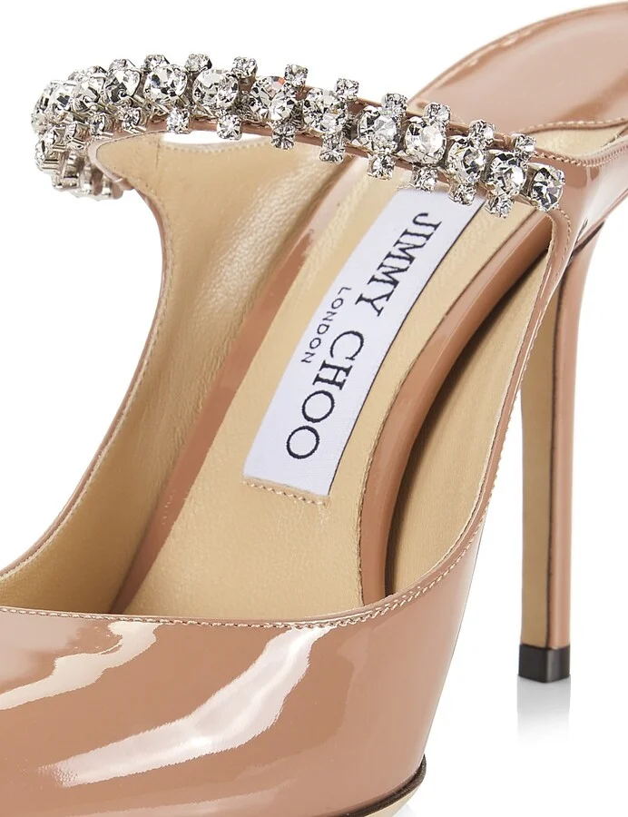 Women's Bing 100MM Embellished Patent Leather Mules - Ballet Pink - Size 5 - Image 6