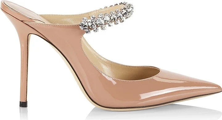 Women's Bing 100MM Embellished Patent Leather Mules - Ballet Pink - Size 5