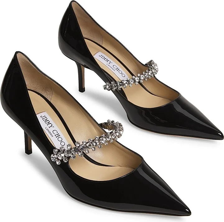 Women's Bing 65MM Crystal-Embellished Patent Leather Pumps - Black - Size 8.5 - Image 2