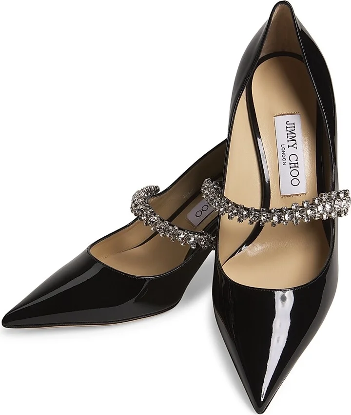 Women's Bing 65MM Crystal-Embellished Patent Leather Pumps - Black - Size 8.5 - Image 4