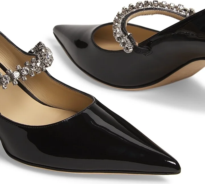 Women's Bing 65MM Crystal-Embellished Patent Leather Pumps - Black - Size 8.5 - Image 5
