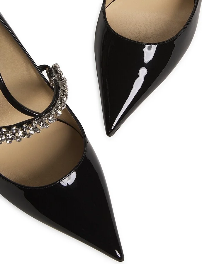 Women's Bing 65MM Crystal-Embellished Patent Leather Pumps - Black - Size 8.5 - Image 6