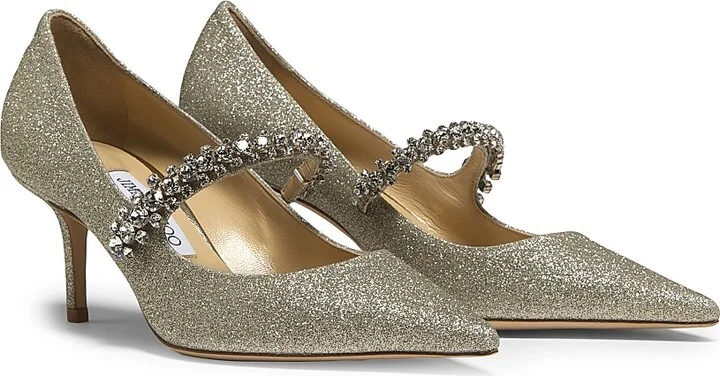 Women's Bing 65MM Embellished Glitter Pumps - Platinum Ice - Size 5.5 - Image 2