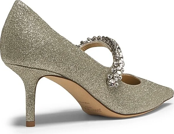 Women's Bing 65MM Embellished Glitter Pumps - Platinum Ice - Size 5.5 - Image 3