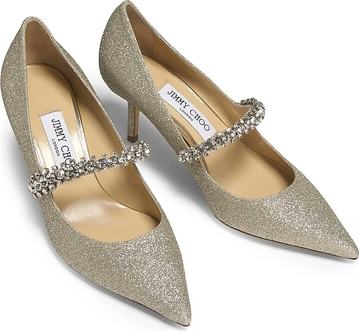 Women's Bing 65MM Embellished Glitter Pumps - Platinum Ice - Size 5.5 - Image 4
