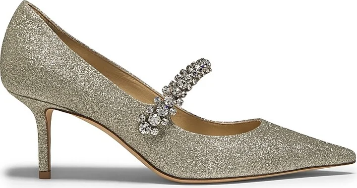 Women's Bing 65MM Embellished Glitter Pumps - Platinum Ice - Size 5.5