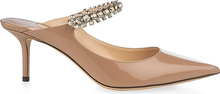 Women's Bing 65MM Embellished Patent Leather Mules - Ballet Pink - Size 6