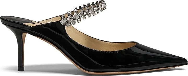 Women's Bing 65MM Embellished Patent Leather Mules - Black - Size 5