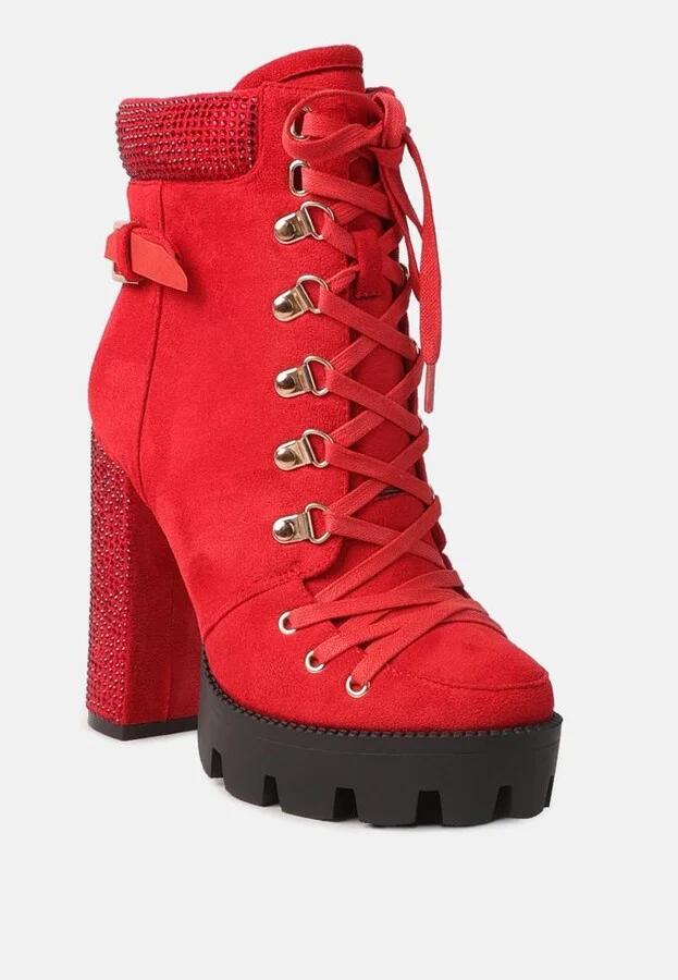 Womens birch block heeled ankle boots - Image 2