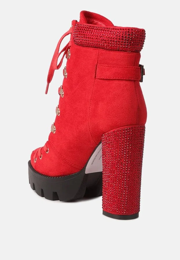Womens birch block heeled ankle boots - Image 3
