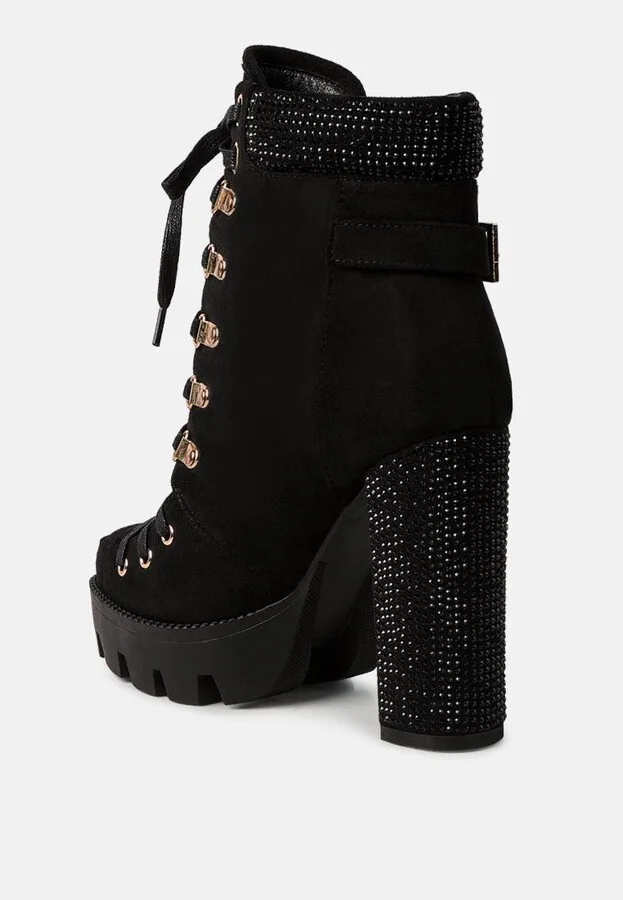 Womens birch block heeled ankle boots - Image 4