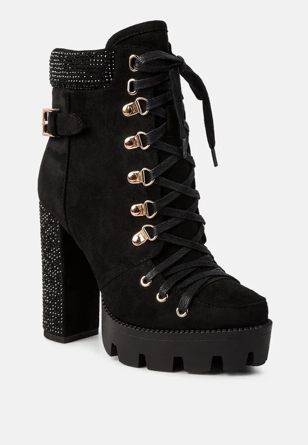 Womens birch block heeled ankle boots - Image 5