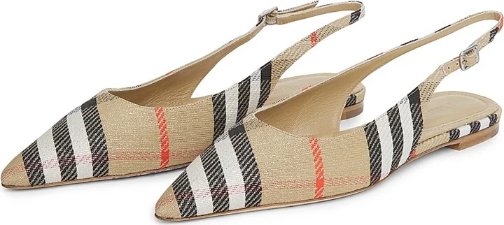 Women's Birdie Check Slingback Flats - Sand Ip Check - Size 5 - Image 2