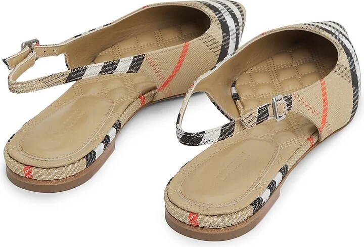 Women's Birdie Check Slingback Flats - Sand Ip Check - Size 5 - Image 3