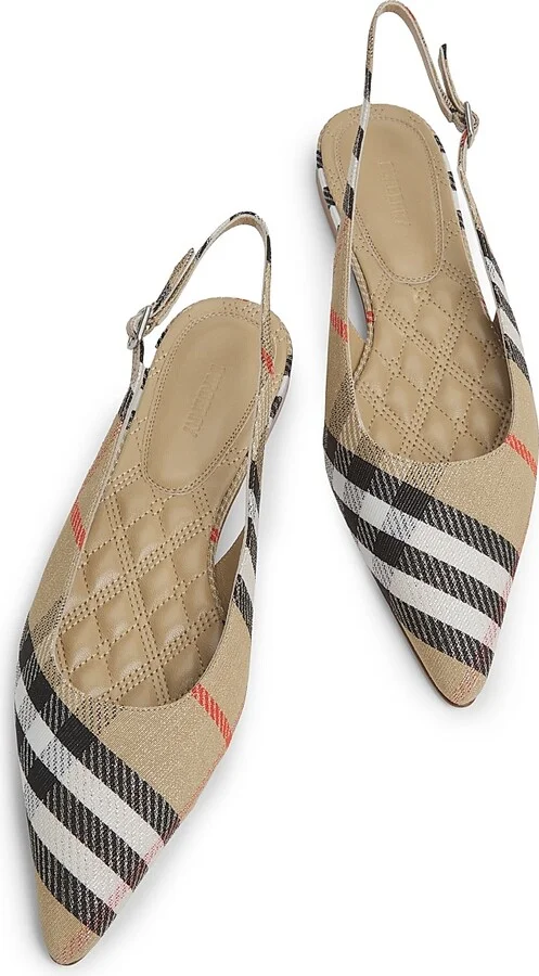 Women's Birdie Check Slingback Flats - Sand Ip Check - Size 5 - Image 4