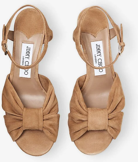 Womens Biscuit Heloise 80 Knotted-Strap Suede Heeled Sandals Eur 40 / 7 Uk Women - Image 2