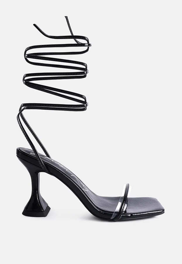 Womens Biten Berry Spool Heel Lace Up Sandals